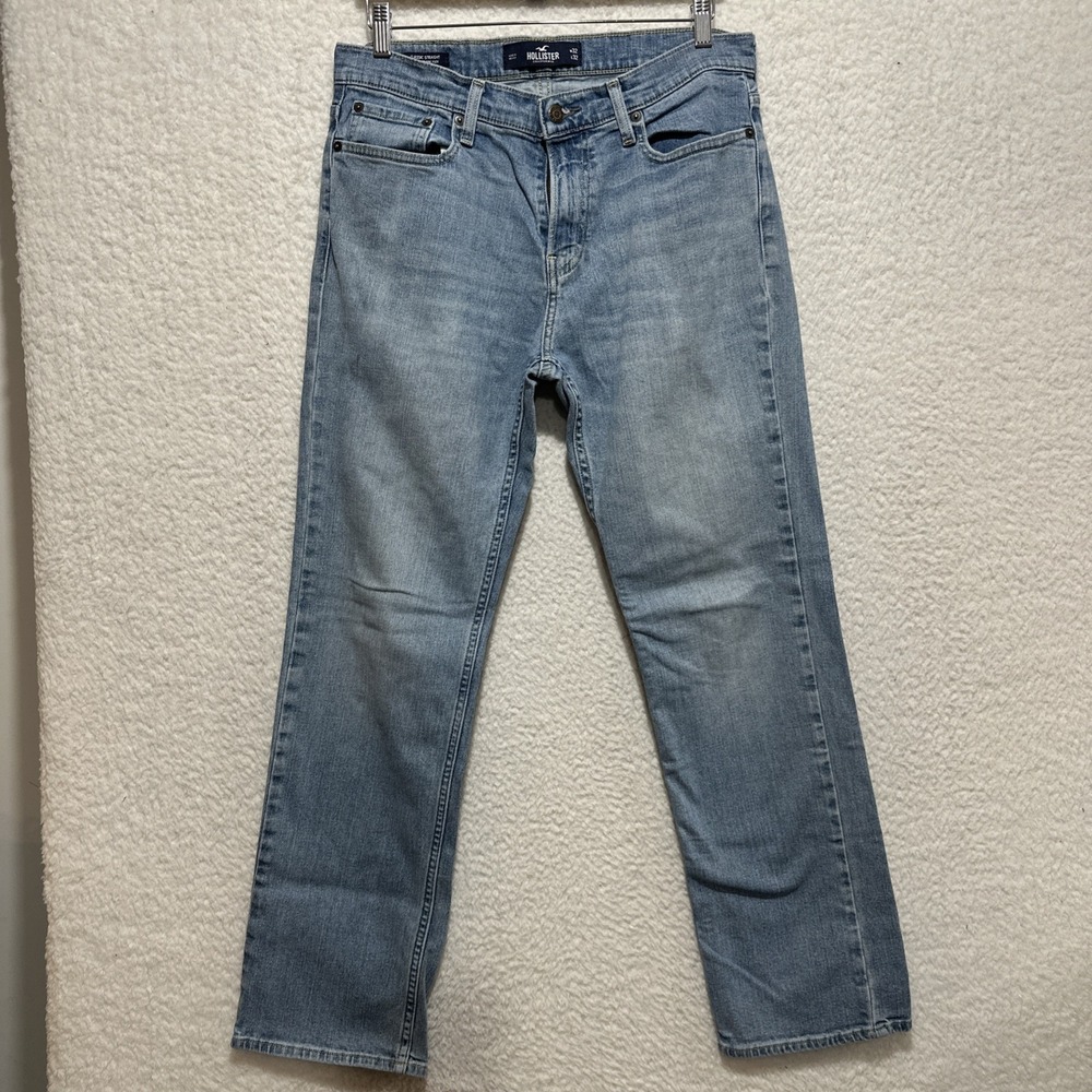 Hollister‎ Classic Straight Epic Flex Jeans Light Wash Denim Men's Size W32